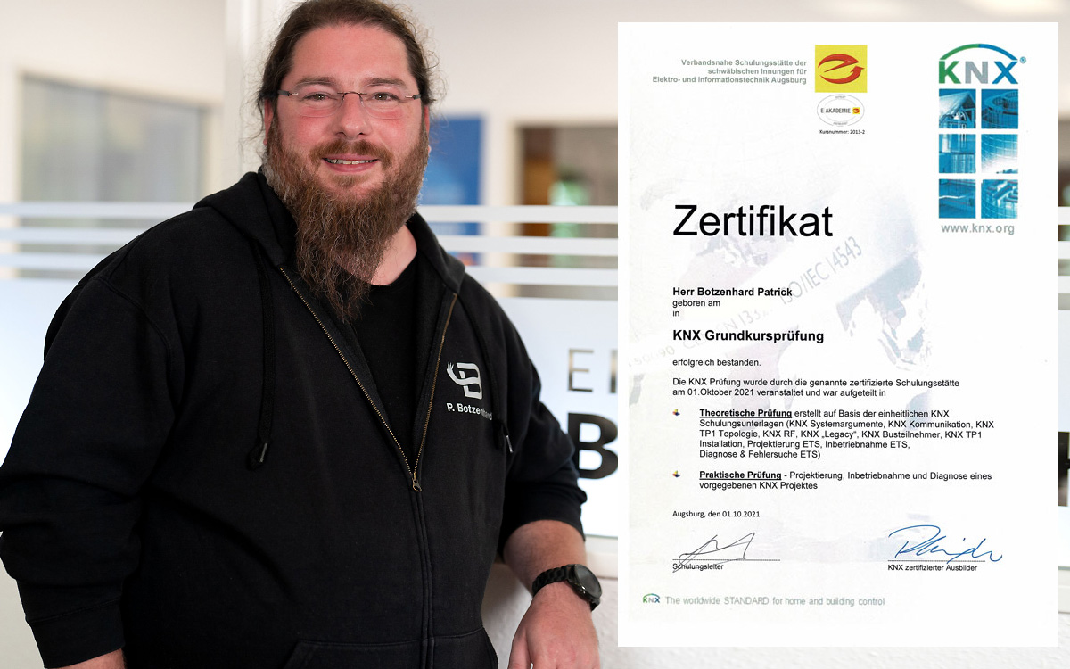 KNX-Zertifikat – Patrick Botzenhard KNX-Zertifikat - Patrick Botzenhard